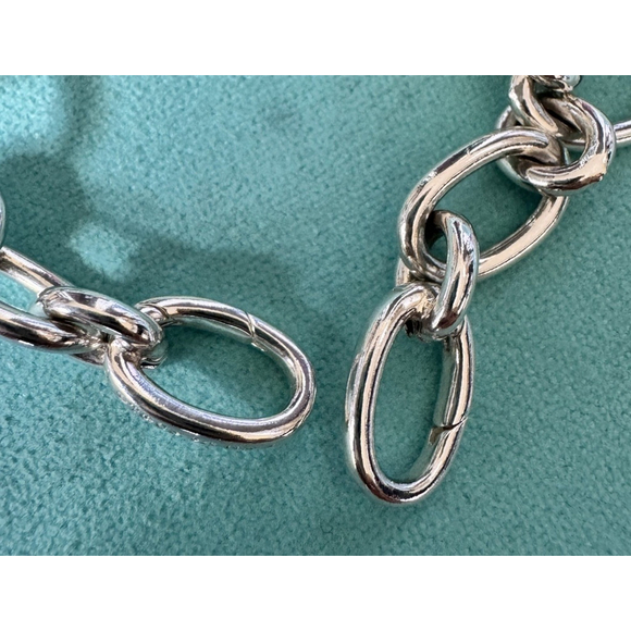 Tiffany & Co Italy 925 Sterling Oval Link 7.5” Clasp Ends - Picture 11 of 13